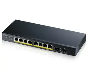 ZyXEL GS1900-10HP v2 / 10- Port przełącznik / 8x GbE RJ-45 / 2x GbE SFP / PoE 802.3at / QoS / VLAN