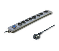 Qoltec 50167 Ochrona przeciwprzepięciowa Szybki wyłącznik (8 gniazd) / wyłącznik / 1,8m