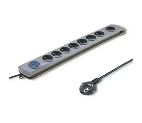Qoltec 50167 Ochrona przeciwprzepięciowa Szybki wyłącznik (8 gniazd) / wyłącznik / 1,8m