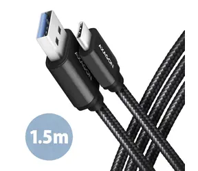 Kabel Axagon BUCM3-AM15AB USB-A na USB-C czarny / 1,5 m / 3 A