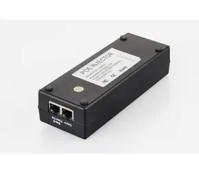 MicroConnect IEEE Gigabit PoE Injector czarny / 802.3 AF / 15,4 W 