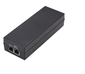 MicroConnect IEEE Gigabit PoE Injector UK czarny / 802.3 AF / 15,4 W 