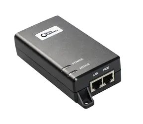 MicroConnect IEEE Gigabit PoE Injector czarny / 802.3 AF/at / 30W 