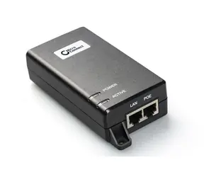 MicroConnect IEEE Gigabit PoE Injector czarny / 802.3 AF/at / 60 W 