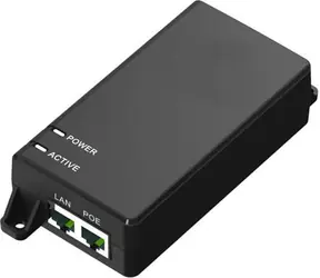 MicroConnect IEEE Gigabit PoE Injector UK czarny / 802.3 AF/ at / 60 W 