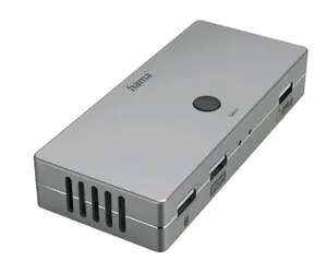 HAMA 200135 Przełącznik KVM do 2 komputerów na 1 monitor / wejście: 2x HDMI | 2x USB-B / wyjście: 1x HDMI | 3x USB-A