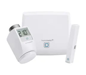 Zestaw startowy Homematic IP - sterowanie ogrzewaniem PLUS / 1x jednostka centralna i głowica termostatyczna oraz 1x czujnik drzwi