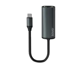 Savio AK-56 szary / Adapter Ethernet / 1x Gigabit RJ45 / 1x USB-C 3.1