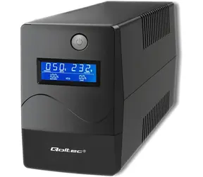 Qoltec 53980 UPS monolityczny czarny / UPS / 1000VA / 600W / LCD / USB / 2x RJ45