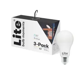 Lite Bulb Moments Zestaw inteligentnych żarówek - E27 RGB / 8.5W / 2700-6500K / E27 / Google Home / Alexa / 3 szt 