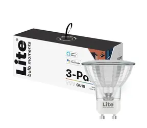Lite Bulb Moments Zestaw inteligentnych żarówek - GU10 RGB / 4.5W / 2700K / GU10 / Google Home / Alexa / 3 szt