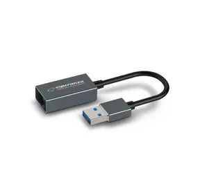 Esperanza ENA101 Adapter sieciowy USB 3.0 - RJ45 Ethernet szary / 18 cm 