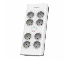 Philips SPN7080WA/58 biały / Ochrona przeciwprzepięciowa / Schuko / 8 gniazd / 2m