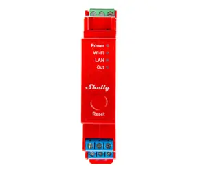 Shelly Pro 1PM czerwony / Inteligentny przełącznik z pomiarem zużycia / 1 kanał / BT 4.2 / WiFi