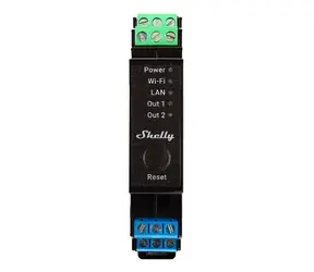 Shelly Pro 2PM szary / Inteligentny przełącznik z pomiarem zużycia / 2 kanały / BT 4.2 / WiFi