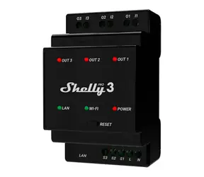 Moduł przełącznika Shelly Pro 3 na szynę DIN / Inteligentny przełącznik / 3 kanały / BT 4.2 / WiFi