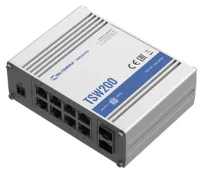 Teltonika TSW200 / 8x LAN 10/100/1000 / Switch przemysłowy / PoE+