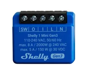 Shelly 1 Mini Gen3 - moduł przełączający 1x 8A (WiFi i Bluetooth)