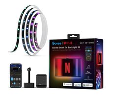 Govee Backlight 3S Netflix TV 55-65 SMART Podświetlenie LED RGBICW / Taśma LED / 24W / BT / WiFi / RGBIC