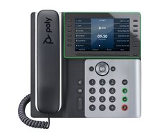 Poly Edge E550 czarny / Telefon IP / 48 linii / Wyświetlacz 5" / BT / USB-C / WiFi / 2x RJ-45 / PoE
