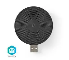 Nedis WIFICDPC10BK czarny / Dzwonek do drzwi / USB / SmartLife / 433 MHz / Pasuje do: WIFICDP10GY / WIFICDP30WT / WIFICDP40CWT 
