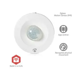 Nedis ZBSM10WT / Czujnik ruchu / Zigbee 3.0 / SmartLife / IP20 / Kąt detektora: 120° / Zasięg: 5 m 