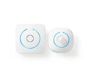 Nedis ALRMMW20WT / Alarm z czujnikiem ruchu niebieski / 6x AA/LR6 / 85 dB / Zasięg: 6 m