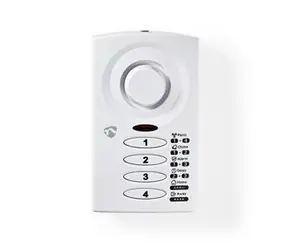 Nedis ALRMD30WT biały / Alarm okienny i drzwiowy / Zasilany bateryjnie / 3x AAA/LR03 / 85 dB 