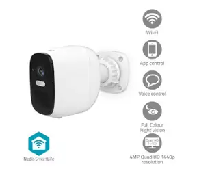 Nedis WIFICBO32WT / Inteligentna kamera zewnętrzna / Wi-Fi / SmartLife / 2560x1440 / IP66 