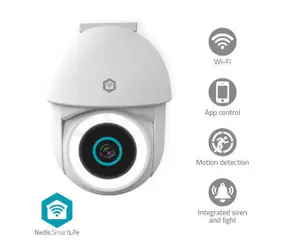 Nedis WIFICO22CWT / Inteligentna kamera zewnętrzna / Wi-Fi / SmartLife / 3MP Full HD 1296p / IP65 / microSD