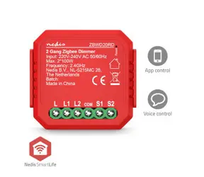 Przełącznik Nedis SmartLife / Zigbee 3.0 / 2x100 W / Połączenie terminalowe / Pobieranie aplikacji na: Android i iOS