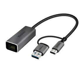 YENKEE YTC 013 USB C do RJ-45 Ethernet / Adapter USB-C (M) - Ethernet (F) / 1000 Mb/s / 15 cm