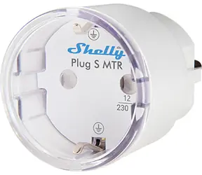 Gniazdo Shelly Plug S MTR Gen3 Smart z pomiarem zużycia prądu białe / Wi-Fi / BT / 12A / Schuko