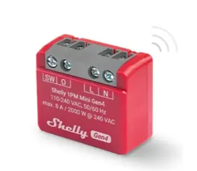 Shelly 1PM Mini inteligentny przekaźnik Wi-Fi z pomiarem mocy (1 kanał) / Wi-Fi / Bluetooth / 8A