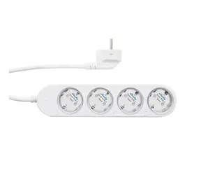 Shelly Power Strip 4 Gen4 Inteligentna listwa zasilająca z miernikiem mocy, biała / 4X AC typ F (Shucko) / 16A / WiFi / BT / Zigbe