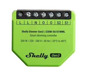 Moduł ściemniacza Shelly Dimmer Gen3 / nie wymaga przewodu neutralnego / WiFi / Bluetooth