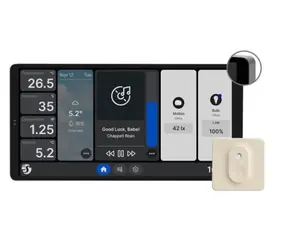 Wyświetlacz ścienny Shelly X2 srebrny + Blu H&T / Inteligentny panel sterowania z Wi-Fi i Bluetooth + czujnik temperatury i wilgotności