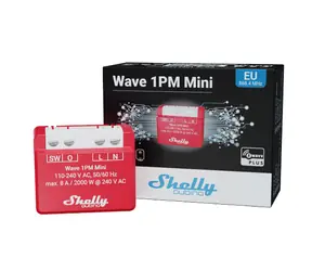Shelly Wave 1PM Mini LR / moduł przełączający z pomiarem zużycia 1x 8A / Z-Wave