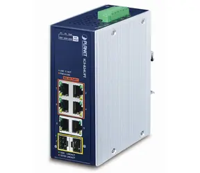 Planet IGS-824UPT / Przełącznik przemysłowy / 6x 1Gb RJ-45 / 2x 1Gb SFP / 4X PoE 802.3bt / IP30