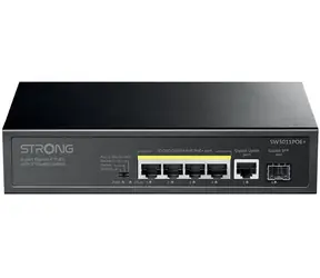 Strong SW5011POE+ / Przełącznik / 5x GbE RJ-45 / PoE+ 802.3 AF/ at / 1x 1Gb SFP / 12Gbps