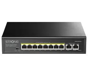Strong SW8010POE+ / Przełącznik / 8x GbE RJ-45 / 2x GbE RJ-45 Uplink / PoE+ 802.3 AF/at / 20 Gb/s