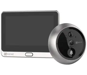 Inteligentny dzwonek do drzwi Ezviz DP2 2K, srebrny / Wi-Fi / 2304×1296 / wizjer / dzwonek do drzwi / IR 5 m / PIR / LCD 4,3"