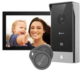 Domofon inteligentny Ezviz HP5 czarno-srebrny / Wi-Fi / FHD / 7-calowy monitor dotykowy / bezprzewodowy dzwonek / IP65