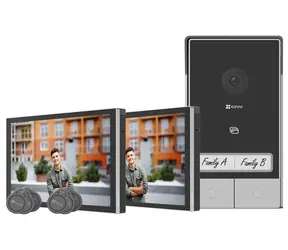 Kit Ezviz HP7 dla 2 rodzin - EU czarno-srebrny / Wi-Fi / 2048×1296 / 2× 7-calowy monitor dotykowy / 1x dzwonek do drzwi / IP65