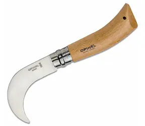 Opinel 10 Nóż do przycinania ogrodu 10 cm / składany / zakrzywione ostrze / drewniana rączka 