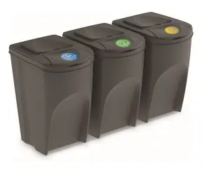 Prosperplast SORTIBOX 3 x 35 l szary / Kosz na śmieci 
