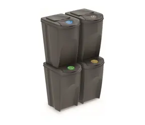 Prosperplast SORTIBOX 4 x 35 l szary / Kosz na śmieci 