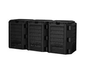 KOMpostownik Prosperplast MODUŁ COMPOGREEN 3x400 l - czarny / Pojemność 3x400 L / Wymiary 198x72 cm / Wysokość 82,6 cm / Plastik