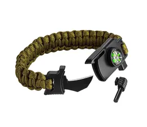 Neo Tools 63-140 / 5w1 Bransoletka survivalowa / Linia / Zapalniczka / Kompas / Nóż / Gwizdek