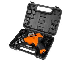 Neo Tools 19-152 pomarańczowy / Lutownica z walizką / 200W / regulacja temperatury / ergonomiczna / plastik